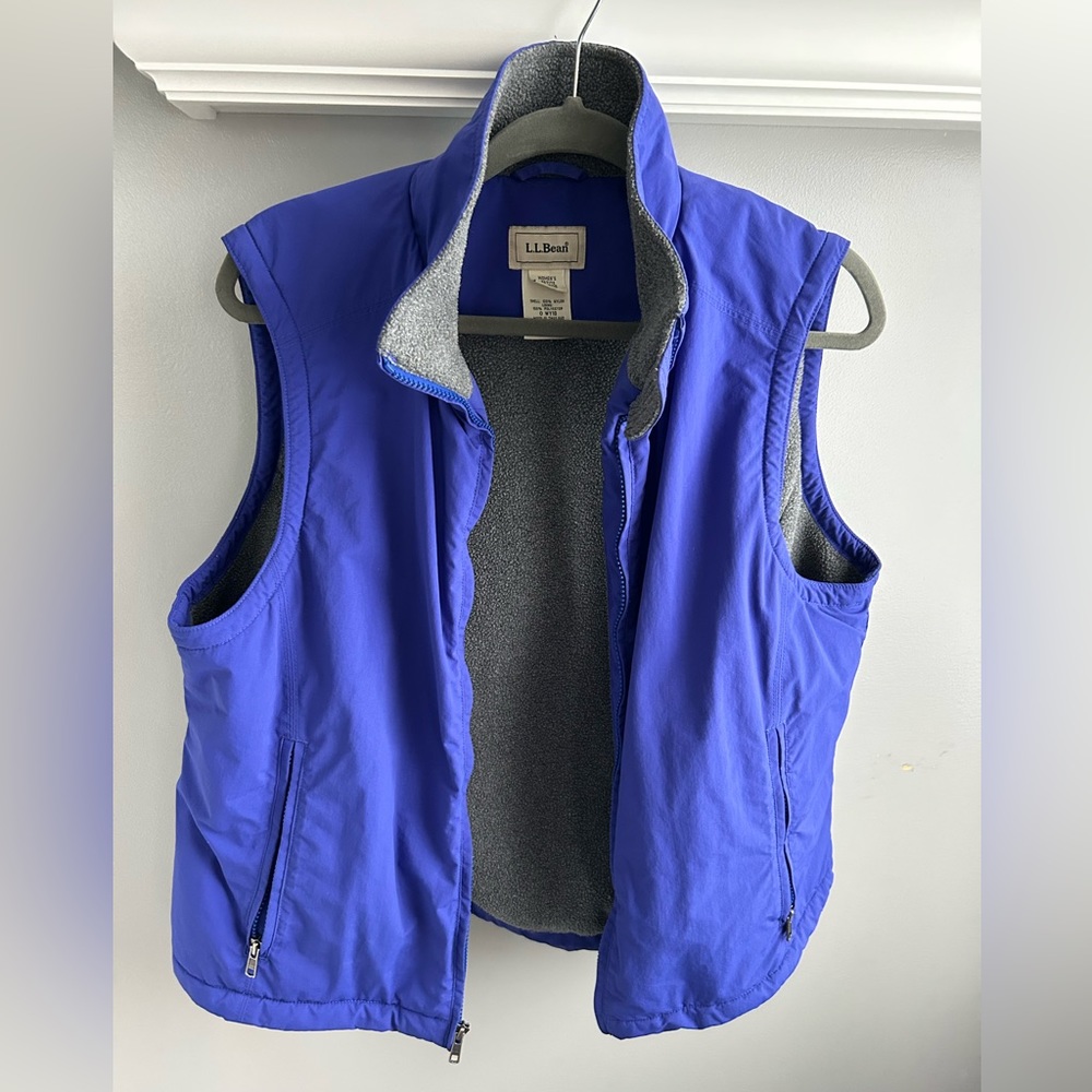 L.L. Bean Fleece Lined Vest, Women’s, size petite Large, Indigo